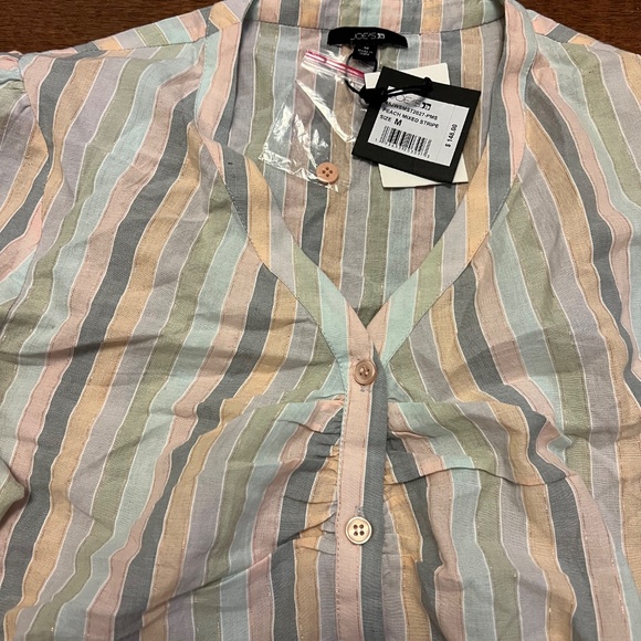 Joe’s Jeans peach mixed  stripe blouse - Picture 3 of 3